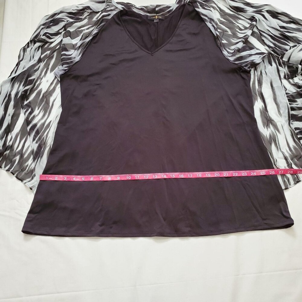 Timeline Womens Plus Size Cloak Style Longline Sleeveless Black Tunic Blouse 3XL - Picture 10 of 13